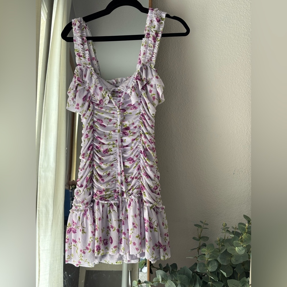 By Anthropologie Sleeveless Square-Neck Ruched Mini Dress - Picture 5 of 8